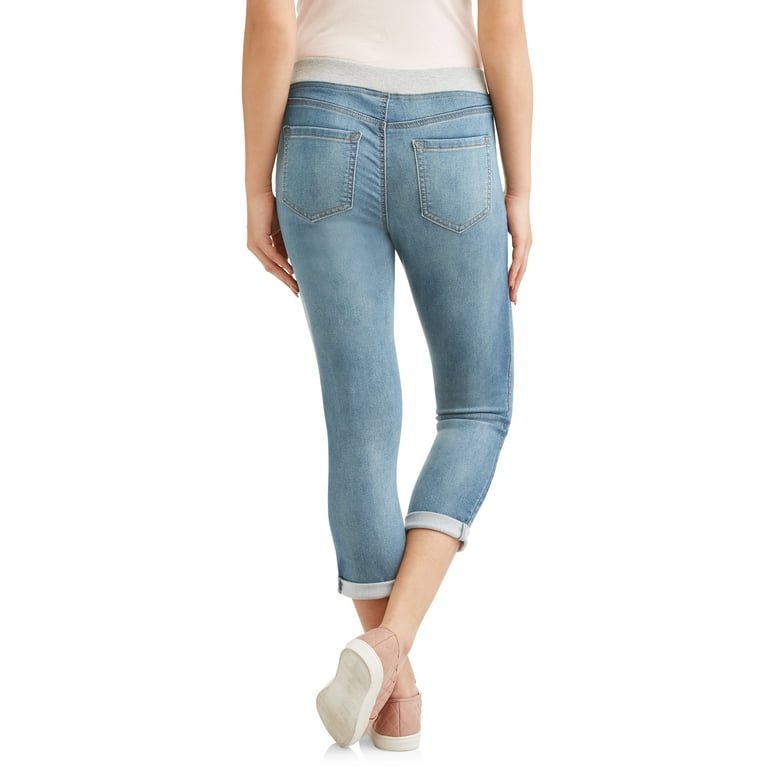 No Boundaries Juniors' pull-on crop capri pants w/ribbed waistband - Walmart .com