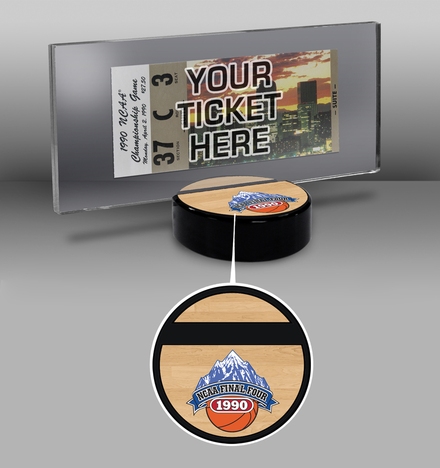 1990 Final Four Ticket Display Stand UNLV Runnin Rebels