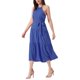 thumbnail image 4 of INSPIRAR CHIC Vestido de verano sin mangas y casual en línea A para mujeres, vestido midi de color sólido, azul real, XS, 4 of 6
