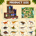 thumbnail image 5 of Dinosaur House Playset, Dinosaur Play House with 6 Rooms, Mountain Playset, Tree, Dinosaur Map, Pretend Play House Includes 12 Dinosaurs & Accessories, for Boys Girls Ages 6+, 5 of 7