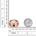 thumbnail image 4 of Gem Stone King 18K Rose Gold Plated Silver Men's Ring Cushion Checkerboard Red Garnet and Moissanite (2.53 Cttw, Size 13), 4 of 4