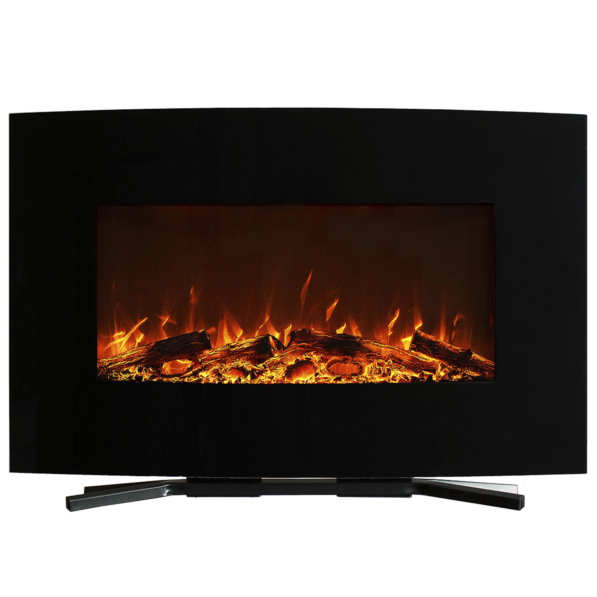 Northwest 36-inch Wall Mount Curved Electric Fireplace with Remote (Black) Sansujyuku sansujyuku.com