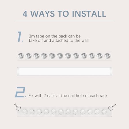 POINTERTECK 2 Pcs Necklace Organizer Hanging Necklace Holder Wall Mount with 12 Necklace Hooks Necklace Hanger for Bracelets Earrings Keys