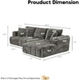 thumbnail image 3 of 108" W Modular Sectionals Sofa,Cloud Boneless Couch with Chaise,Chenille Tufted Deep Seat L Shaped Couch,Modern Compression Foam Sofa for Living Room Bedroom,No Assembly Required(Right Facing,Brown), 3 of 13