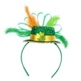 thumbnail image 3 of Diadema del Día de San Patricio Salvador sombrero de plumas para hombres y mujeres, 3 of 10