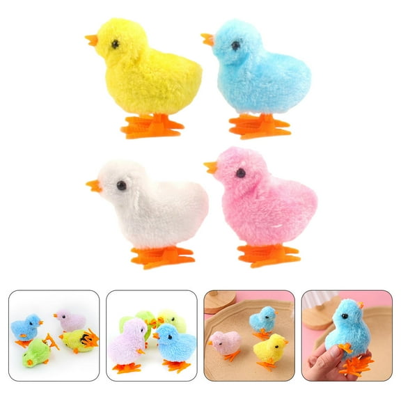 LOLIPPYY 12Pcs Cute Swinging Walking Chick Toy Plush Assorted Color Pet Entertainment