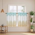 thumbnail image 3 of Teal Yellow Boho Kitchen Curtains, Vintage Ethnic Tribe Abstract Art Light Filtering Window Curtain Panels, 2Pcs Rod Pocket Window Treatments Set for RV Dining Room Study Room 42x54 Inches, 3 of 9