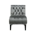 thumbnail image 6 of Accent Chair, Modern Velvet Upholstered Lounge Chair with Curved High Back and Wood Legs Comfy Upholstered Single Sofa Chair Leisure Recliner Chair for Living Room Bedroom Office, Gray, 6 of 7