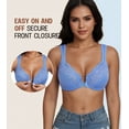 thumbnail image 4 of Curyon Womens Front Closure Underwire U-Back Unpadded Wide Strap Plus Size Bra,36G, 4 of 5