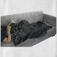thumbnail image 6 of Dark Grey Soft Flannel Fleece Throw Blanket, Vintage Damask Inspired Ornament Victorian Swirls Curlicues, Cozy Plush for Indoor and Outdoor Use, 70" x 90", Dimgrey Black Brown, by Ambesonne, 6 of 6