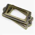 thumbnail image 1 of 12PCS Antique Brass Metal Label Pull Frame Handle File Name Card Holder for Furniture Cabinet Drawer Box Case Bin, 1 of 1