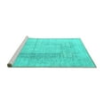 thumbnail image 2 of Ahgly Company Machine Washable Indoor Rectangle Abstract Turquoise Blue Contemporary Area Rugs, 5' x 7', 2 of 4