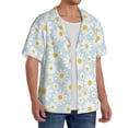 thumbnail image 4 of Haiem Daisies Flowers Men's Casual Shirts Short Sleeve Button Down Shirts Fashion Textured Summer Beach Shirt-Medium, 4 of 7