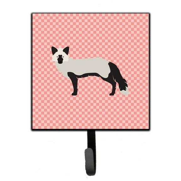 Carolines Treasures BB7871SH4 Silver Fox Pink Check Leash or Key Holder