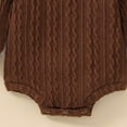 thumbnail image 4 of Ulanda Newborn Baby Girl Boy Sweater Knit Oversized Pullover Sweatshirt Romper (Brown, 3-6 Months), 4 of 5