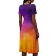 thumbnail image 6 of AHMOMEI Women's Midi Dress Summer Beach Vacation Wrap V Neck Swing Dresses Trendy Loose Tie-Dye Short Sleeve Dress, 6 of 6