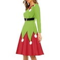 thumbnail image 2 of Suhoaziia Spring Dresses for Women Size M Ugly Christmas Elf Print Womendress Comfortable A-Line Playwear Elegant Outdoor Activities Swing Skater for Lady with Sleeves, 2 of 7