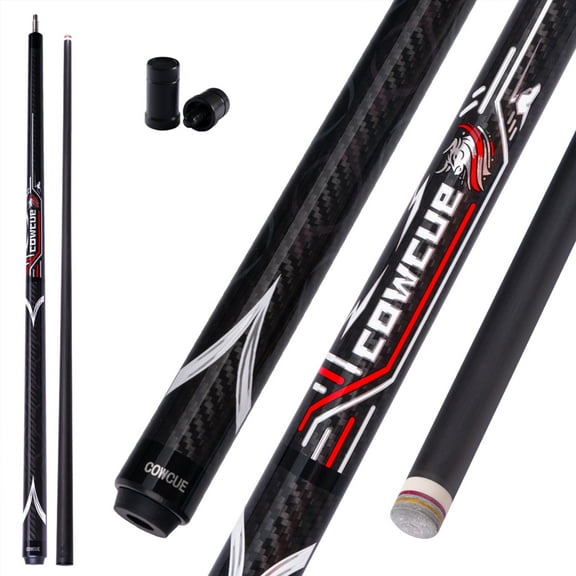 Cow Carbon Fiber Pool Cue Stick with Professional Low Deflection Billiard cue Stick