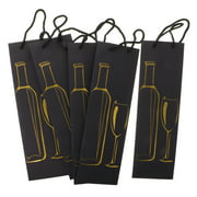 5pcs Luxury Wine Bottle Tote Bags Wedding Birthday Party Wine Carrier Gift Bags Gold