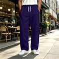 thumbnail image 2 of Wide Leg Sweatpants for Men Elastic Waist Drawstring Baggy Gym Pants Casual Fall Outfit Purple S, 2 of 7