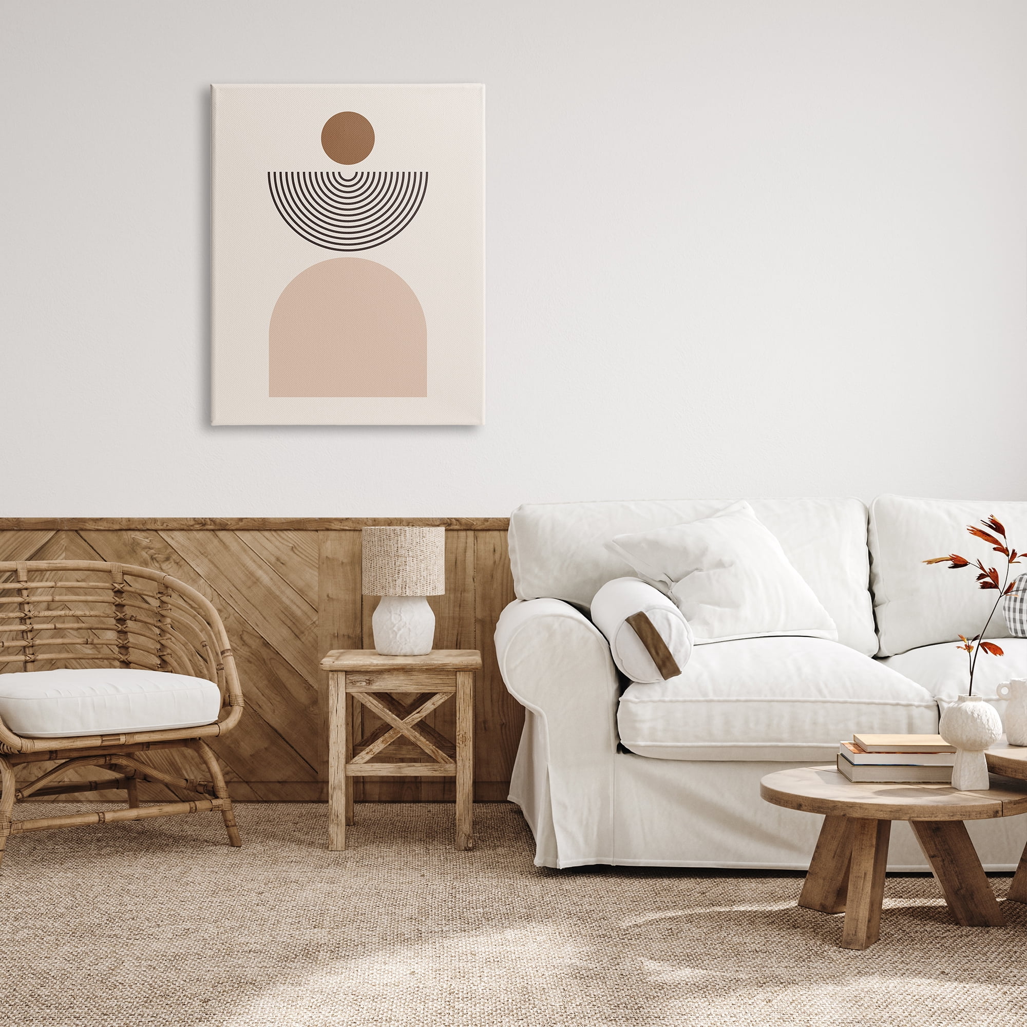 Stupell Industries Arched Geometric Shapes Abstract Painting Gallery Wrapped Canvas Print Wall Art, 30 x 40
