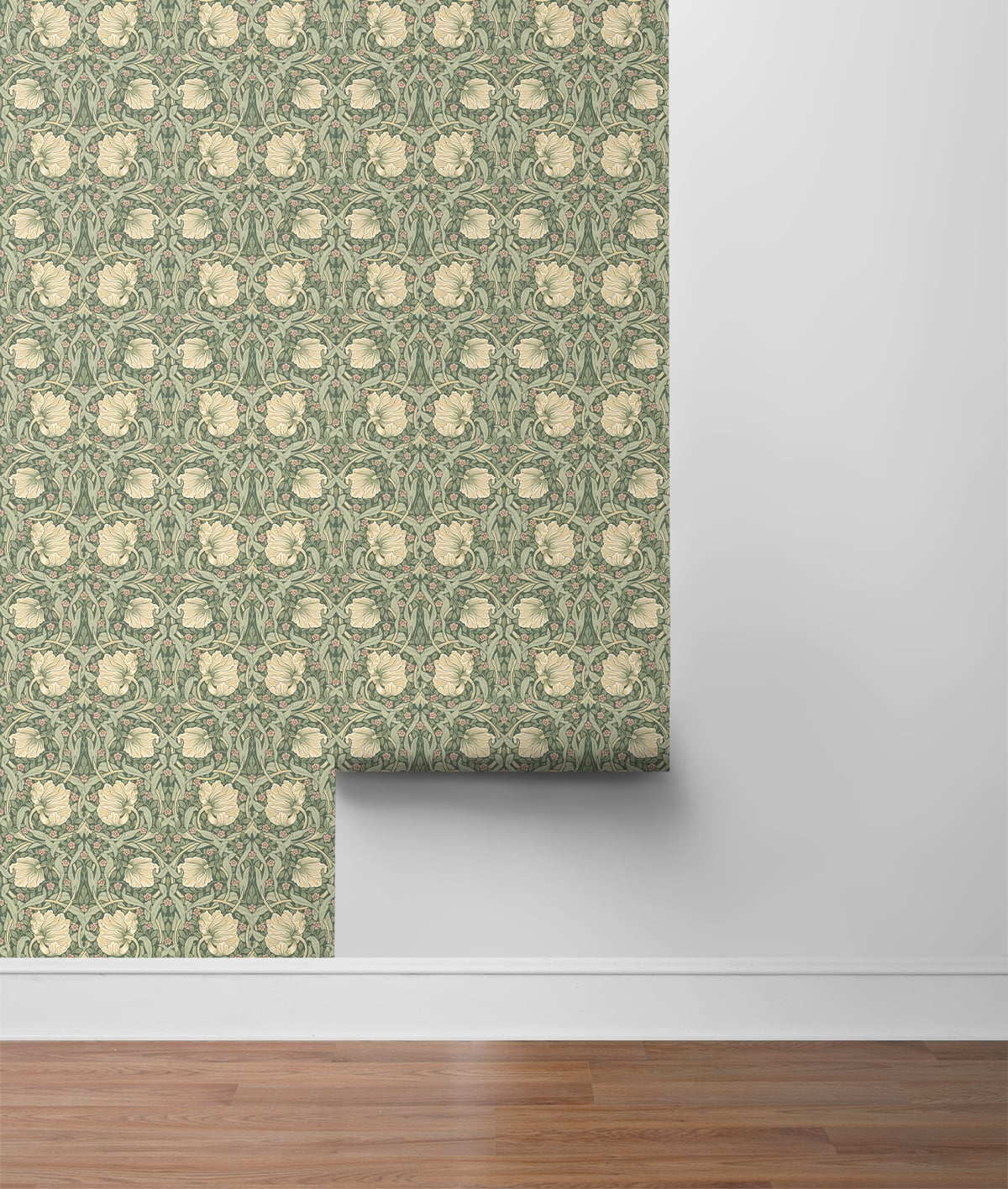 NextWall Gardenia & Sage Pimpernel Floral Peel and Stick Wallpaper