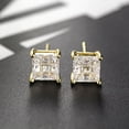 thumbnail image 1 of Aretes de Oro de 14 K - CUADRADO INVISIBLE, 1 par - 6 mm ER Rojo Verde, 1 of 5