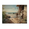 thumbnail image 3 of Designart "Toilet Coastal Bathroom Escape II" Bath & Laundry Print on Natural Pine Wood, 3 of 5