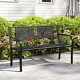 thumbnail image 1 of Costway Outdoor Bench 50 Inches Garden Bench with Patterned Backrest and Curved Armrests, 1 of 10