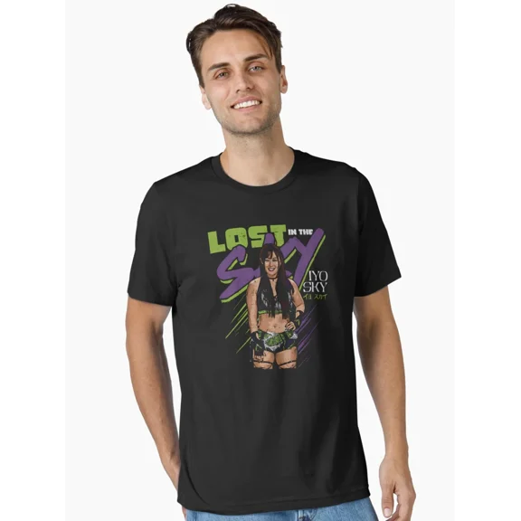 IYO SKY 'Lost in the Sky' Wrestling Graphic T-Shirt, Bold Design Featuring WWE Superstar,Black color,size 2XL