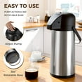 thumbnail image 3 of Coffee Carafe for Keeping Hot - 102OZ / 3L Airpot Coffee Dispenser with Pump - Large Coffee  for Hot Drinks Tea Liquid - Insulated Stainless Steel Hot Water Beverage Dispenser Urn for Parties, 3 of 5