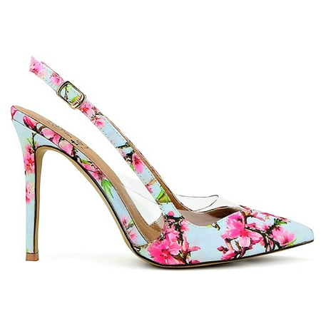 clear heel slingback
