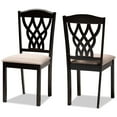 thumbnail image 2 of Baxton Studio Delilah Modern and Contemporary Sand Fabric Upholstered and Dark Brown Finished Wood 2-Piece Dining Chair Set, 2 of 7