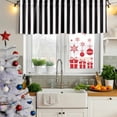thumbnail image 6 of Black Striped Valances for Windows, Decorative Rod Pocket Window Valance Curtains, Modern Farmhouse Black White Stripes Short Curtain Drapes for Kitchen/Bathroom/Living Room, 2 Panels, 60" W x 18" L, 6 of 8