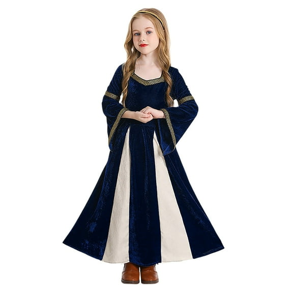 Girls Dresses Festivals Performances Birthday Dress for Girls Size 14-16T,Dark Blue