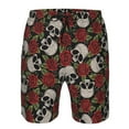 thumbnail image 4 of Naloa Red Rose Skull Men's Beach Shorts, Surfing shorts, Swim trunks, Quick Dry Swim Trunks for Surfing Beach Fun - Medium, 4 of 9