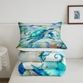 thumbnail image 2 of Coastal Comforter Set King,Summer Sea Turtle Jellyfish Bedding Set ,Tropical Starfish Coral Bedding Comforter Sets,Farmhouse Wooden Barn Duvet Insert with 2 Pillowcases Warm, 2 of 6