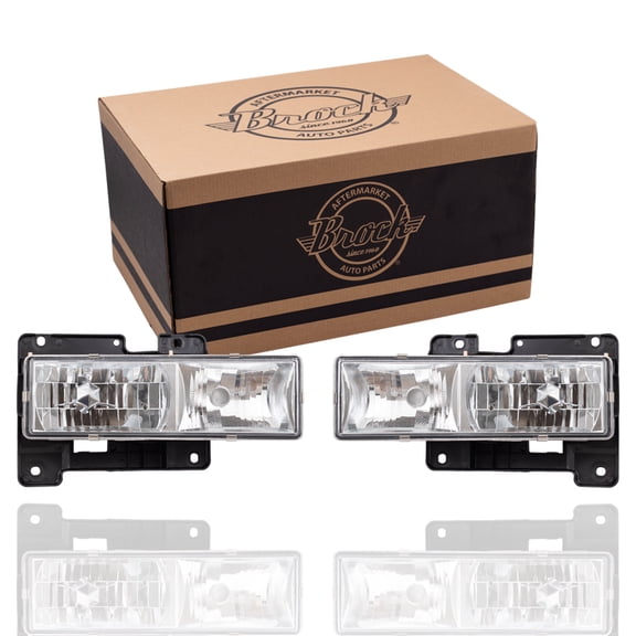 Brock Headlight for 1988-1999 C1500 Crystal Clear Performance Set Set 1992-1999 C1500 Suburban