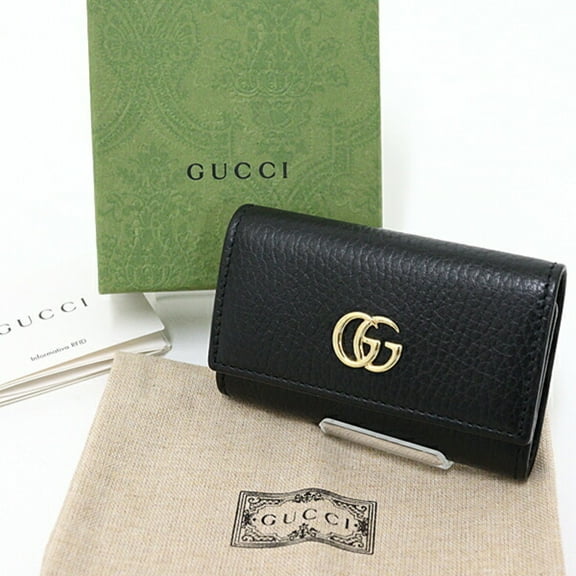 Pre-Owned GUCCI GG Marmont 6-Key Case 456118 Black