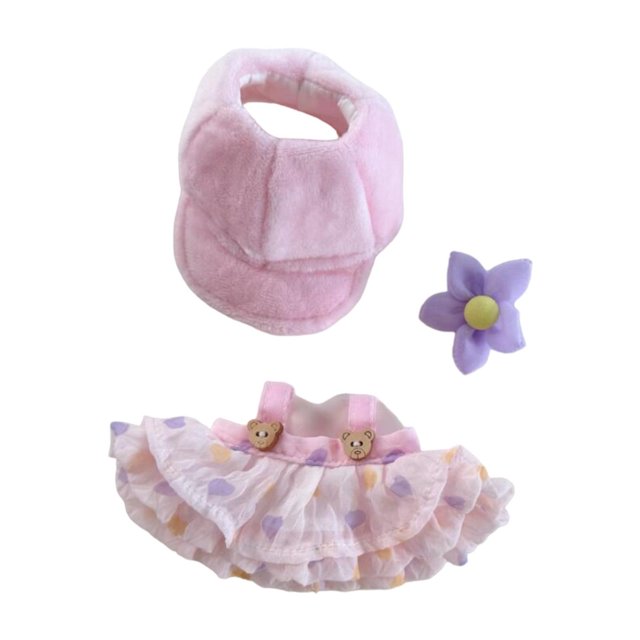 Mini ropa para muñecas de 17 cm y 6 pulgadas, ropa para muñecas de niña, con sombrero, trajes para muñecas, juguetes de fiesta, regalo para niñas de 5 rosa