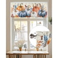 thumbnail image 7 of Fall Thanksgiving Kitchen Valances for Windows Orange Blue White Pumpkin Valance Curtains&nbsp; for Kitchen /Living Room/Bedroom/ Bathroom Decor, 54"x18 " ,Rod Pocket 1 Panel, Retro Leaf, 7 of 7