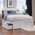 thumbnail image 1 of Madison Full Platform Bed with Matching Footboard and Storage Drawers in White, 1 of 7