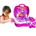 thumbnail image 1 of Ensemble de Mini-Famille comme Montré Ensemble de Jouets Ensemble de Jeu de Rôle Ensemble de Jouets pour Enfants Kit de Valise 22 Pcs, 1 of 3