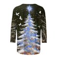 thumbnail image 4 of YABCSAZ Ugly Christmas Sweater for Women Christmas Sweatshirt 3/4 Sleeve Crewneck Oversize T Shirts Xmas Graphic Print Tops Casual Loose Warm pullover Sweatshirts Fall Trendy Outfits, 4 of 5