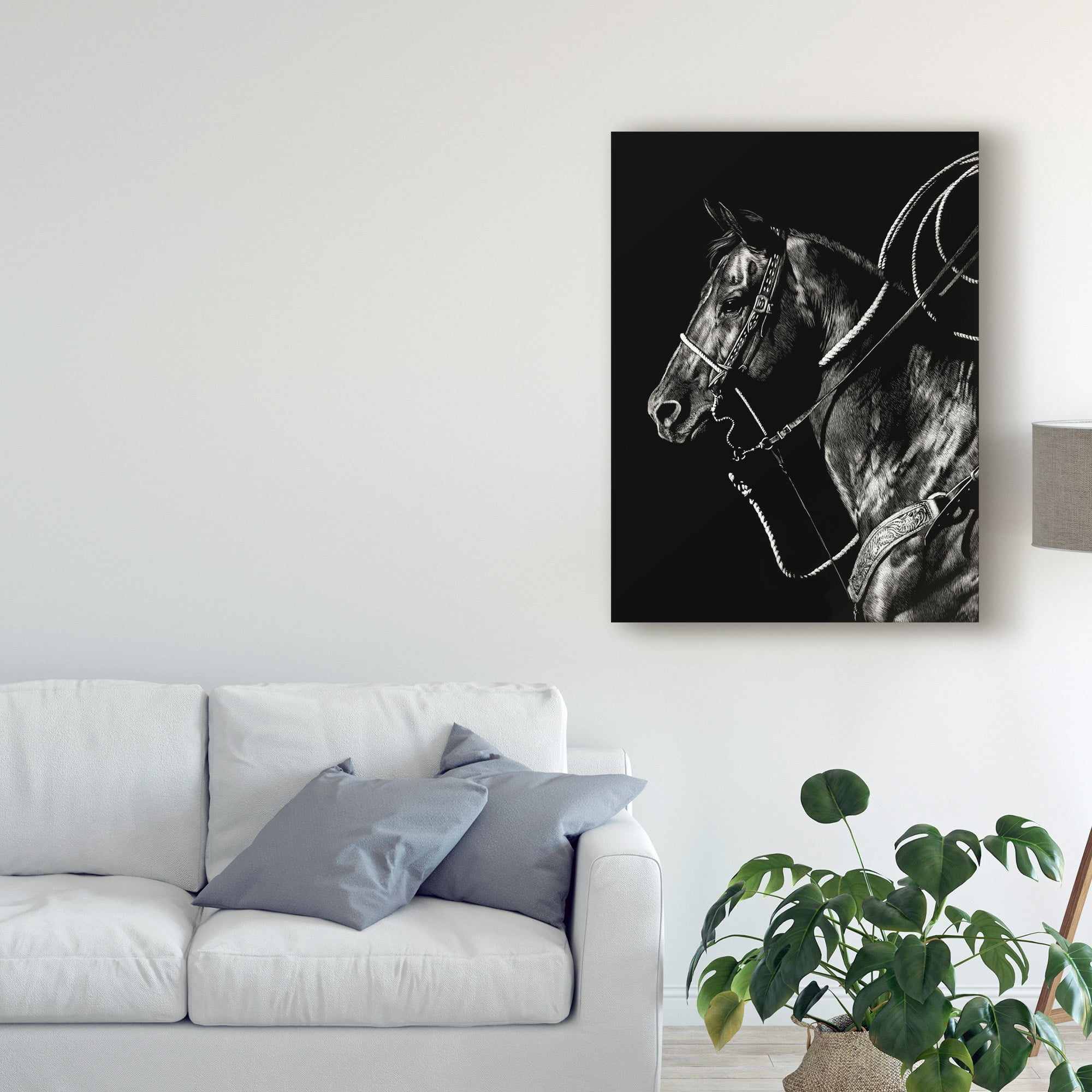Trademark Fine Art 'Scratchboard Rodeo V' Canvas Art by Julie T. Chapman