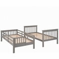 thumbnail image 4 of Twin-Over-Twin Bunk Bed Frame with Storage, Solid Pine, No Box Spring, Gray for Bedroom, 4 of 12