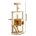 thumbnail image 2 of XIANERS Cat Tower for Large Cats Cat Tower Density Board Condo with Scratching Post Top Perch 4ft Wooden Cat Tower Pet Supplies for Kittens Climb Play Rest beautifully, 2 of 9