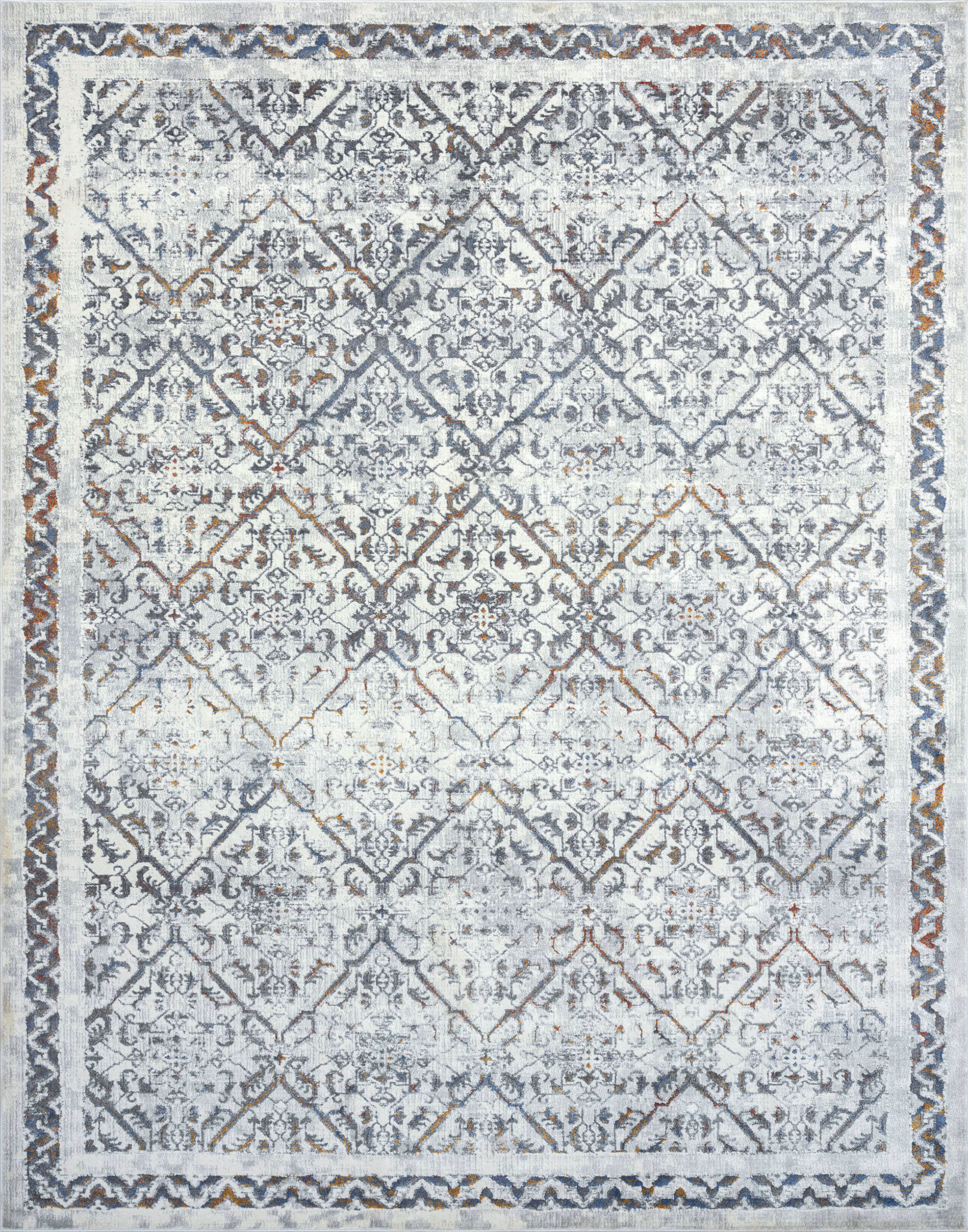 Traditional 5x8 Area Rug (5'3'' x 7'3'') Oriental Gray, Teal Living Room Easy to Clean