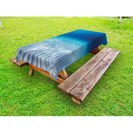 

Ocean Outdoor Tablecloth Underwater Shot of An Infinite Sandy Sea Bottom with Clear Water and Waves Artwork Decorative Washable Fabric Picnic Tablecloth 58 X 104 Inches Navy Beige by Ambesonne