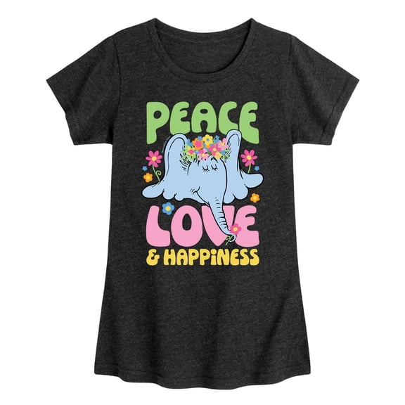 Horton Hears A Who - Horton Peace Love Happiness - Toddler & Youth Girls Short Sleeve Graphic T-Shirt